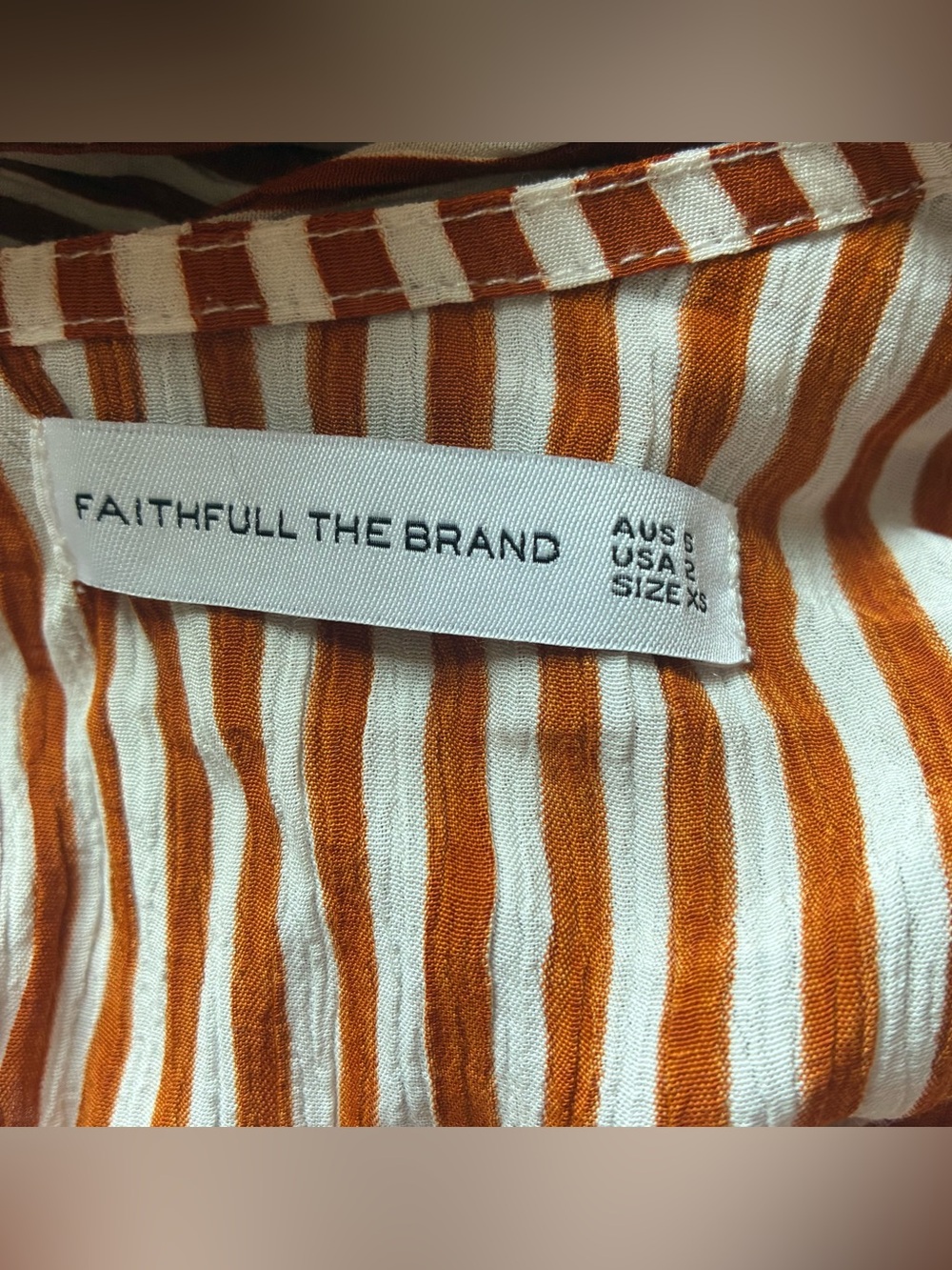 Faithfull The Brand Striped Cutout Tie Front Wide Leg Resort Jumpsuit size 2 - Picture 4 of 7